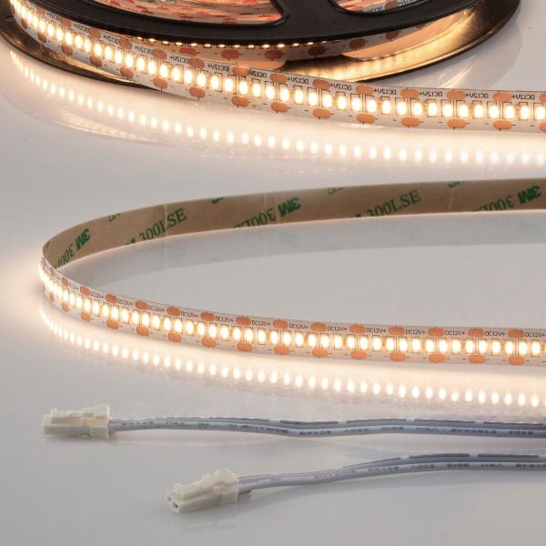 LED CRI930 MiniAMP Flexband, 12V DC, 6W, IP20, 3000K, 250cm, beids. 30cm Kabel + maleAMP, 300 LED/m