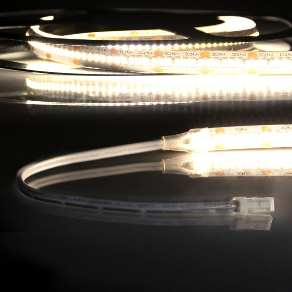 LED CRI930 MiniAMP Flexband, 24V DC, 6W, IP20, 3000K, 120cm, beids. 30cm Kabel + maleAMP, 300 LED/m