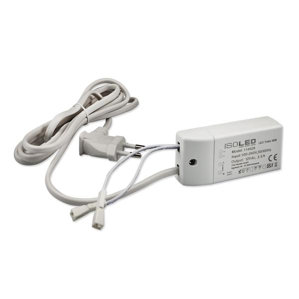 LED Trafo MiniAMP 12V/DC, 0-30W, 200cm Kabel mit Flachstecker, sekundär 2 female Buchsen