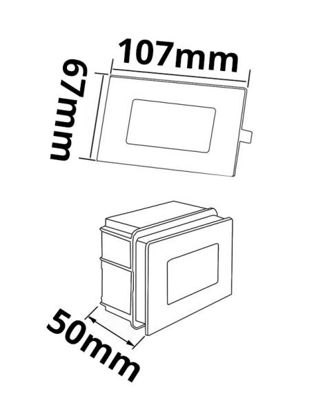 LED Wandeinbauleuchte eckig, 2,5W, IP65, ColorSwitch 3000|4000|6000K, inkl. Einputzdose