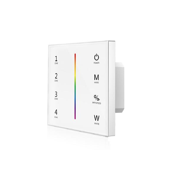 Sys-Pro RGB+W 4 Zonen Einbau-Touch-Fernbedienung + DMX Output, weiß, 230V