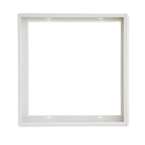 Aufbaurahmen weiß RAL 9016, Höhe 5cm, für LED Panels 600x600, vormontiert zur Schnellmontage