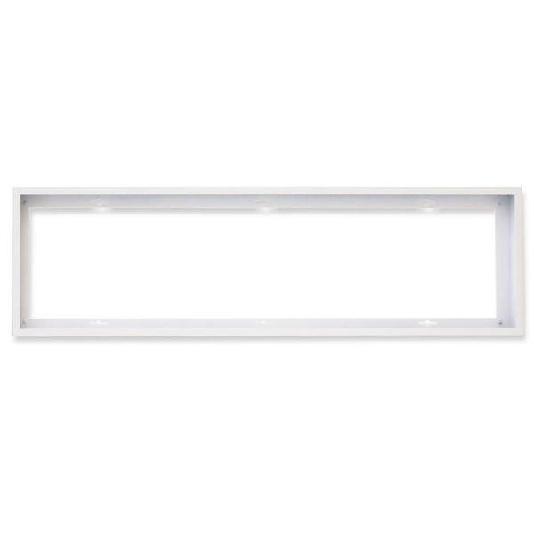 Aufbaurahmen weiß RAL 9016, Höhe 5cm, für LED Panels 300x1200, vormontiert zur Schnellmontage