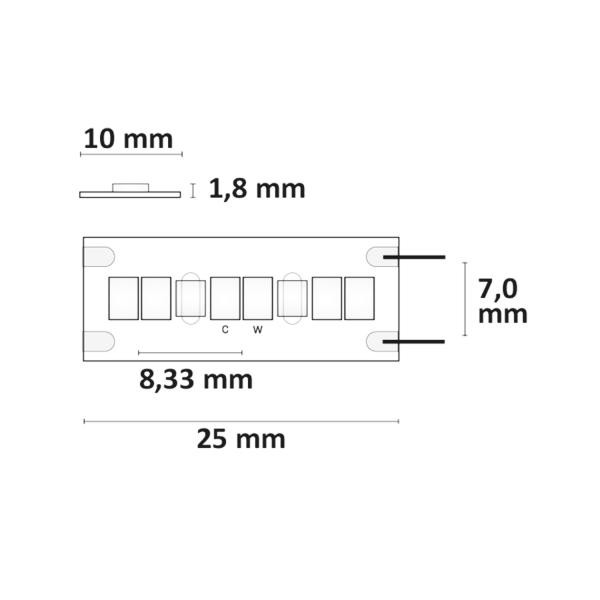 LED CRI919/940 MiniAMP CCT Flexband, 12V DC, 15W, IP20, 120cm, 2 polig, Kabel mit Stecker, 240 LED/m