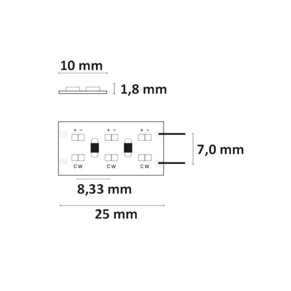 LED CRI919/940 MiniAMP CCT Flexband, 24V DC, 21W, IP20, 250cm, 2 polig, Kabel mit Stecker, 480 LED/m