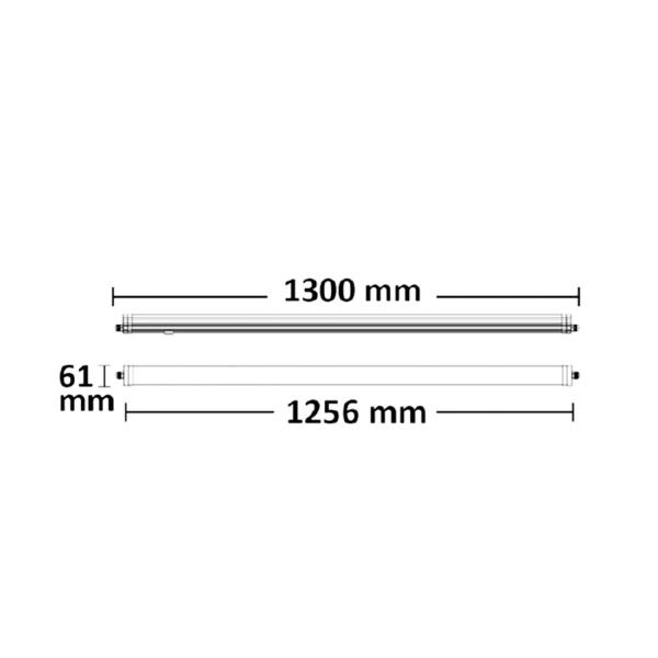 LED Linearleuchte mit HF-Bewegungssensor 130cm, 36W, IP65, neutralweiß