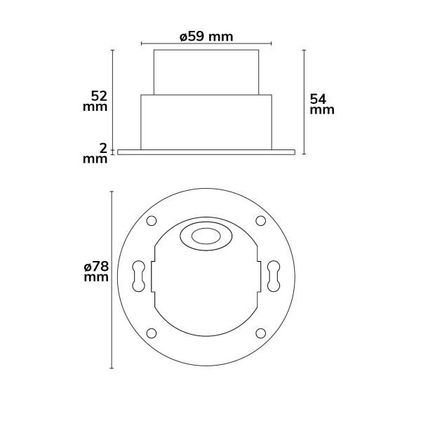 LED Wandeinbauleuchte Sys-Wall68 MiniAMP 24V, 3W, 4000K, inkl. Einputzdose (exkl. Cover)