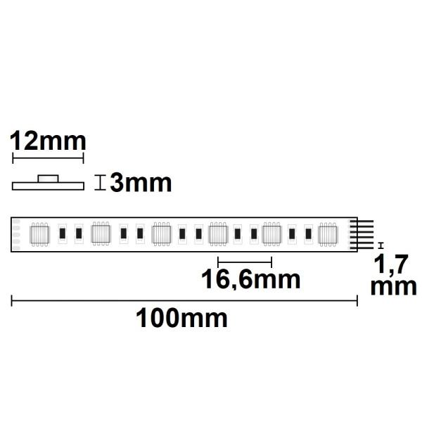 LED SIL RGB+WW+KW CCT Flexband, 24V DC, 19W, IP20, 5in1 Chip, 5m Rolle, 60 LED/m