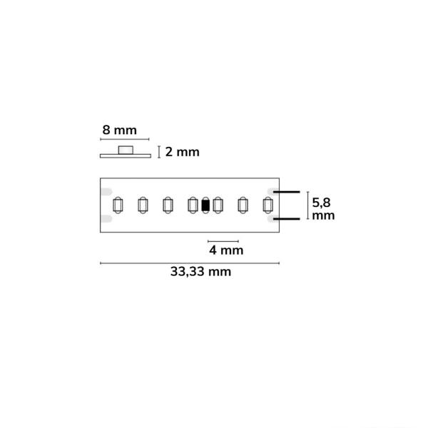 LED CRI940 Linear8 Flexband, 24V DC, 8W, IP20, 4000K, 5m Rolle, 210 LED/m