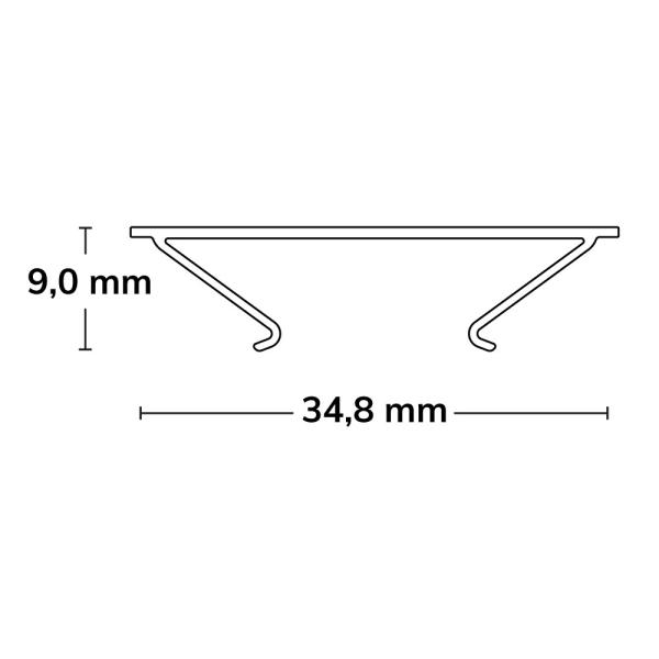 Abdeckung COVER46 weiß/matt 200cm für Profil CORNER12 BORDERLESS
