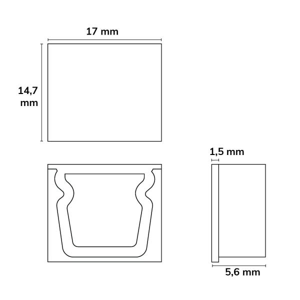Endkappe EC77W weiß für Profil PURE12 S, 1 STK