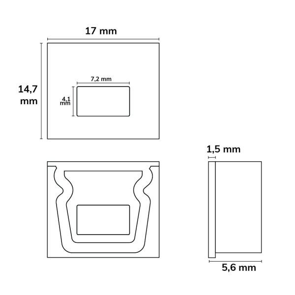 Endkappe EC78 für Profil PURE12 S mit Kabeldurchführung, 1 STK