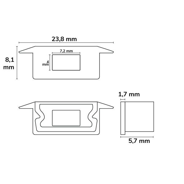 Endkappe EC80 für PURE14 D mit Kabeldurchführung, 1 STK
