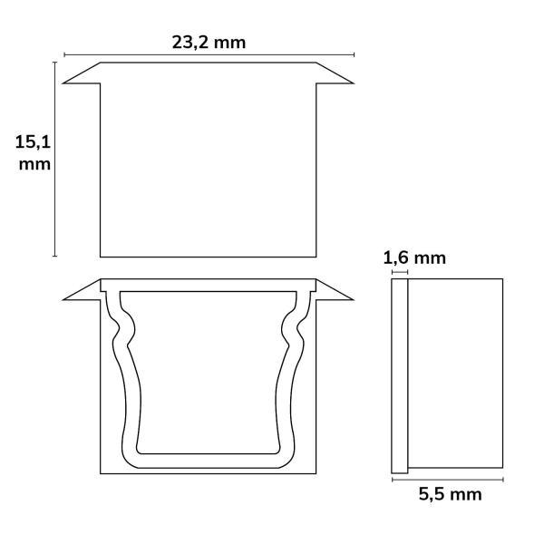 Endkappe EC85 für Profil PURE12 D, 1 STK
