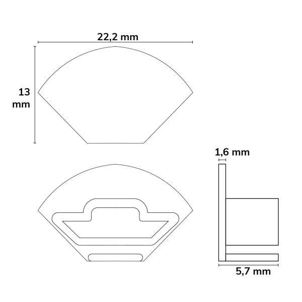 Endkappe EC87 für Profil CORNER10 SLIM, 1 STK