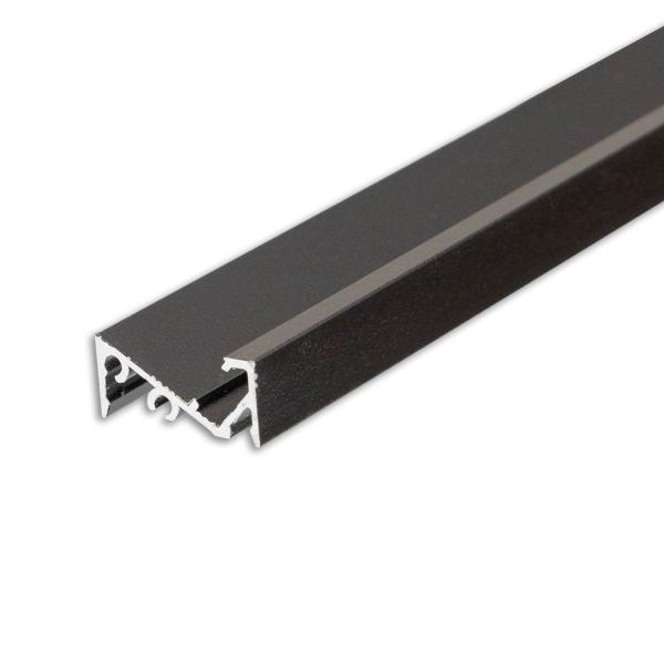 LED Aufbauprofil FURNIT6 S Aluminium schwarz RAL 9005, 200cm