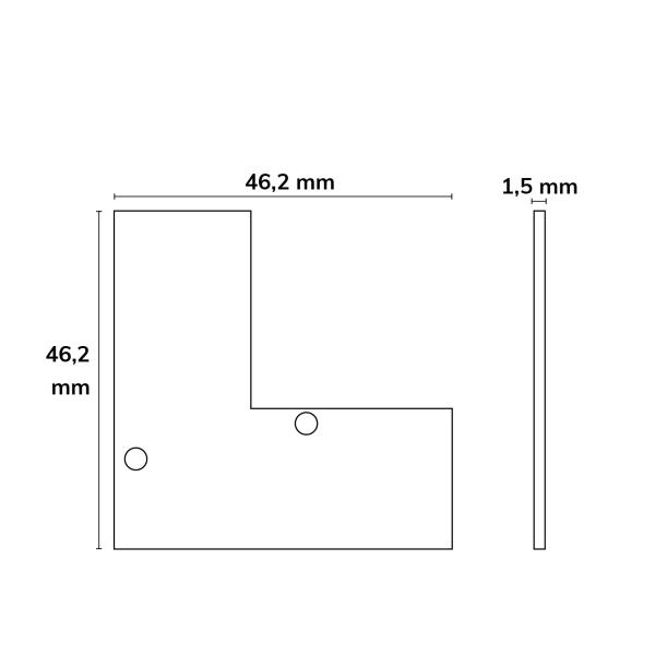 Endkappe EC93 Aluminium schwarz RAL 9005 für Profil HIDE ANGLE inkl. Schrauben