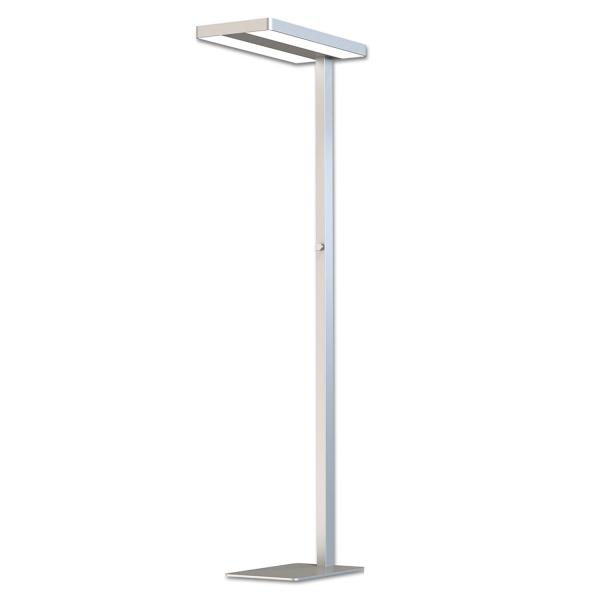 LED Office Pro Stehleuchte Up&Down, 40W+40W, UGR<19, silber, neutralweiß, Dimm-Regler, CH-Stecker
