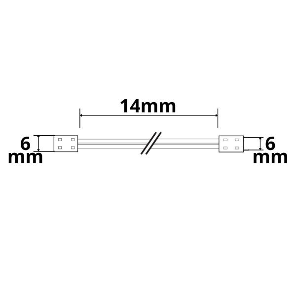 Kontakt-Verbinder mit Kabel Universal (max. 5A) K2-26 für 2-pol. IP20 Flexstripes mit Breite 6mm