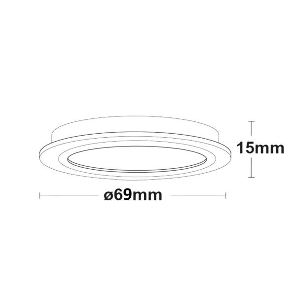 LED Möbeleinbaustrahler MiniAMP silber, 3W, 120°, 24V DC weißdynamisch, dimmbar