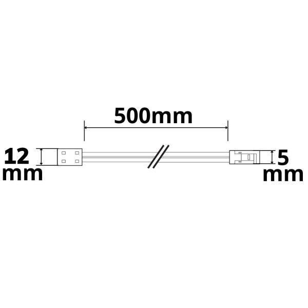 MiniAMP male-Stecker zu Kontakt-Kabelanschluss (max 3A) K2-210 für 2pol IP20 Stripes mit Breite 10mm