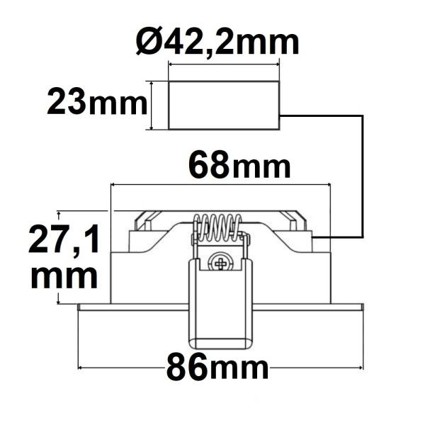 LED Einbauleuchte Slim68 weiß, rund, 9W, warmweiß, dimmbar