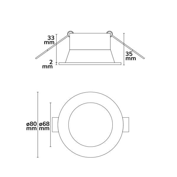 Einbaurahmen Sys-68 für GU10/MR16 Leuchtmittel, IP20, inkl. GU10 Sockel (exkl. Cover)