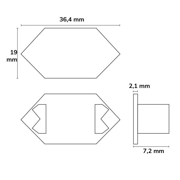 Endkappe E214 für LED Trockenbauprofil Inneneck, 1STK