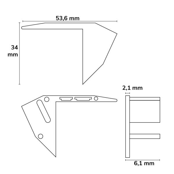 Endkappe EC83 Kunststoff für Profil STAIRS13, 2 STK