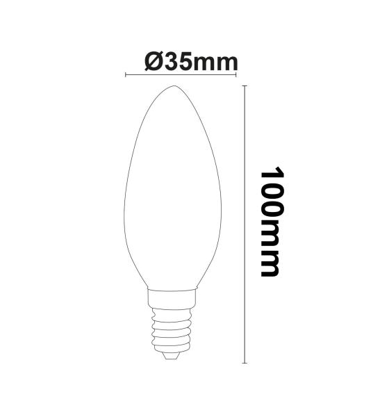 E14 LED Kerze, 4W, klar, warmweiß, 3er Pack