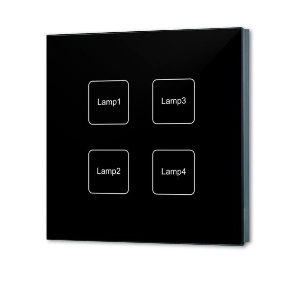 DALI 4 Adressen Einbau-Touch Master-Dimmer, schwarz, Versorgung via DALI-Bus Spannung