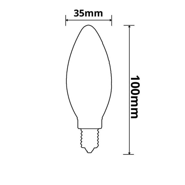 E14 Vintage Line LED Candlebulb, Amber, 3W, 2200K