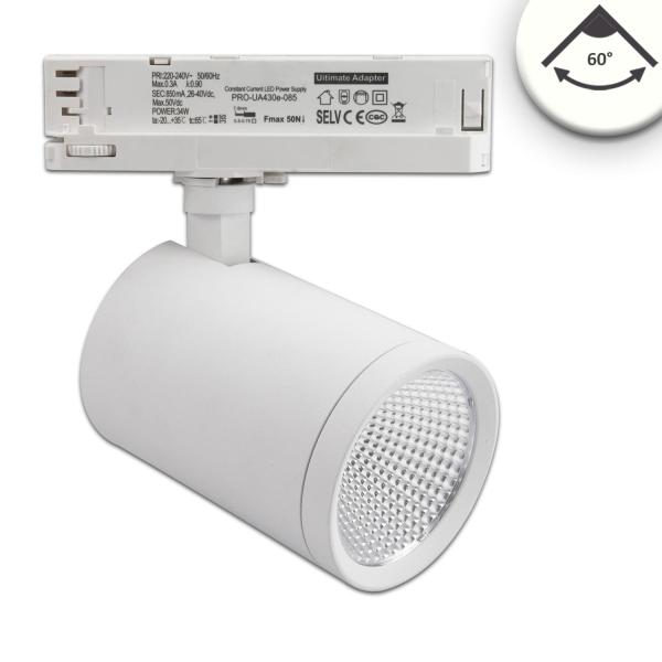 3-Phasen Schienenstrahler, 35W, 60°, weiß matt, 4000K, CRI90