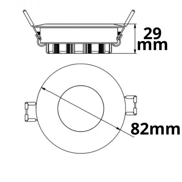 LED Einbaustrahler PC68 IP44, brushed, 5W, 38°, neutralweiß, 3 Stufen dimmbar, korrosionsbeständig