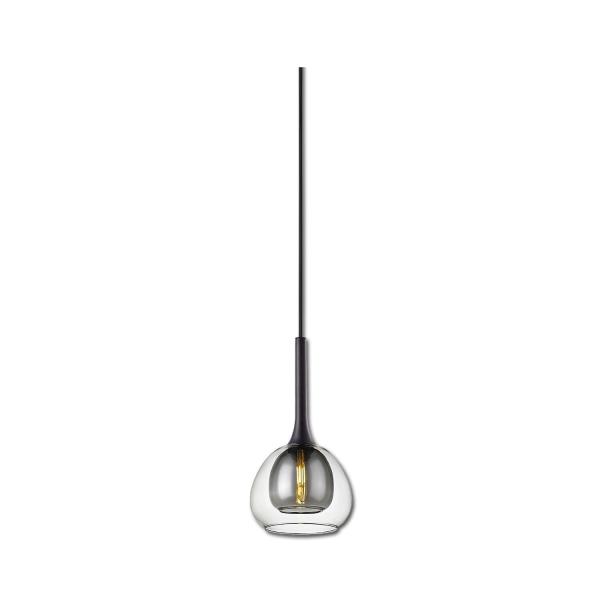 Pendelleuchte, clear/black Glas, E14, 50-300cm, exkl. Leuchtmittel, exkl. Baldachin