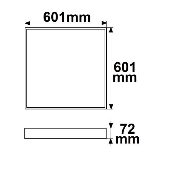 Aufbaurahmen weiß RAL 9016, Höhe 7cm, für LED Panels 600x600, steckbare Schnellmontage