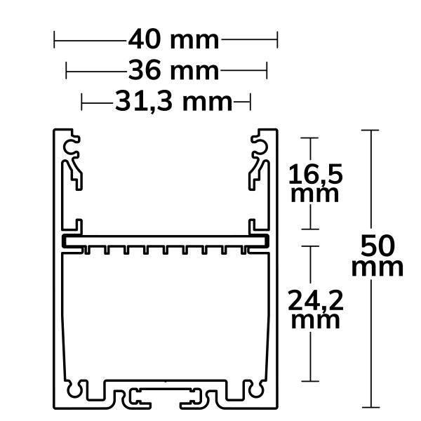 LED Aufbauprofil LAMP30 V1 Aluminium weiß RAL 9003 200cm