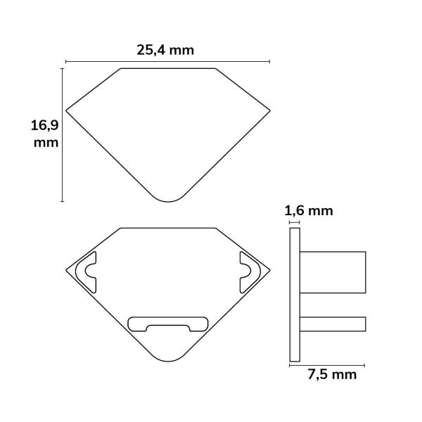Endkappe EC96 weiß für Profil CORNER11n, 1 STK