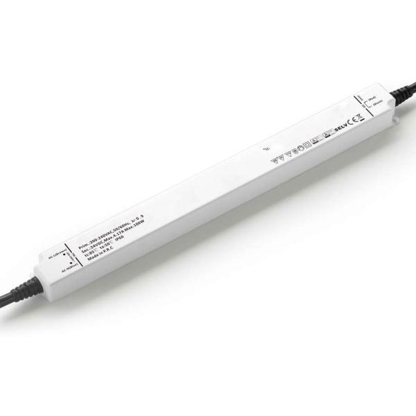 LED Trafo 24V/DC, 0-100W, IP66, SELV, flach, ultraschmal