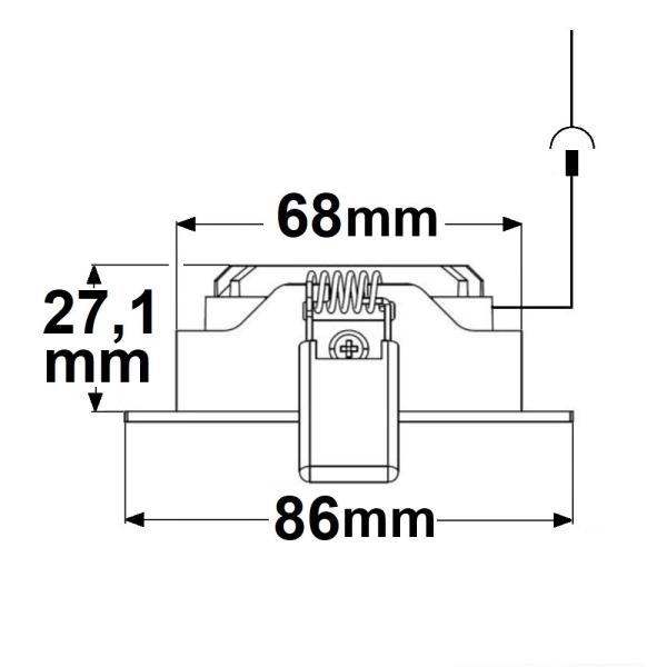 LED Einbauleuchte Slim68 Alu gebürstet, rund, 9W, warmweiß, DALI dimmbar