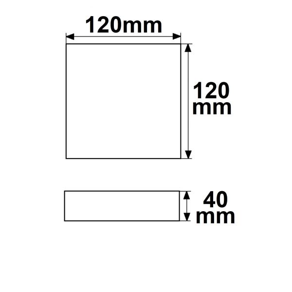 LED Deckenleuchte PRO weiß, 8W, eckig, 120x120mm, ColorSwitch 2700|3000|4000K, dimmbar