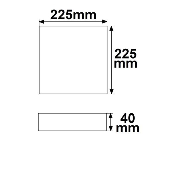 LED Deckenleuchte PRO weiß, 24W, eckig, 225x225mm, ColorSwitch 2700|3000|4000K, dimmbar