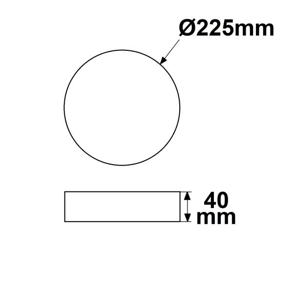 LED Deckenleuchte PRO weiß, 24W, rund, DN225, ColorSwitch 2700|3000|4000K, dimmbar