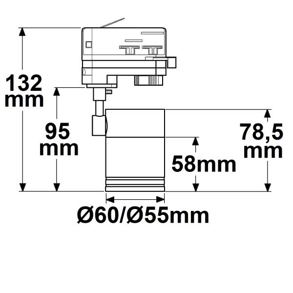 3-Phasen Schienen-Adapter Mini für GU10-Spots, weiß matt