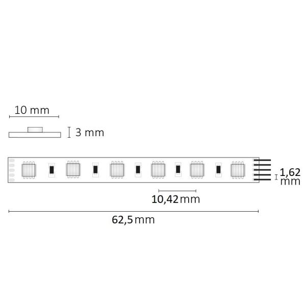 LED SIL RGB+WW Flexband, 24V DC, 19W, 4in1 Chip, 5m Rolle, 96 LED/m