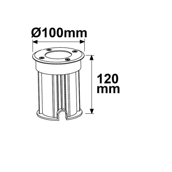 Bodeneinbaustrahler für GU10 Spots, rund, IP67, exkl. Leuchtmittel