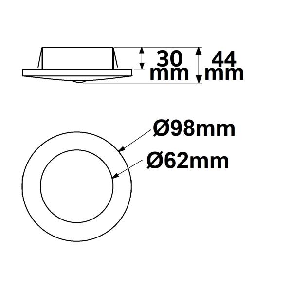 DALI-2 Master PIR Einbau-Präsenzsensor, weiß, Erfassungsbereich 3m, Versorgung via DALI-Bus Spannung