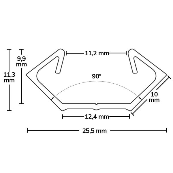 LED Eckprofil CORNER11n Aluminium eloxiert, 300cm