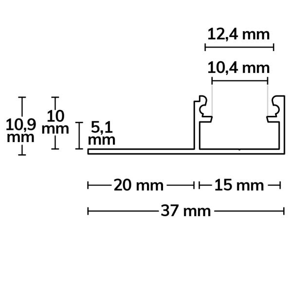 LED Fliesenprofil Abschluss, 300cm