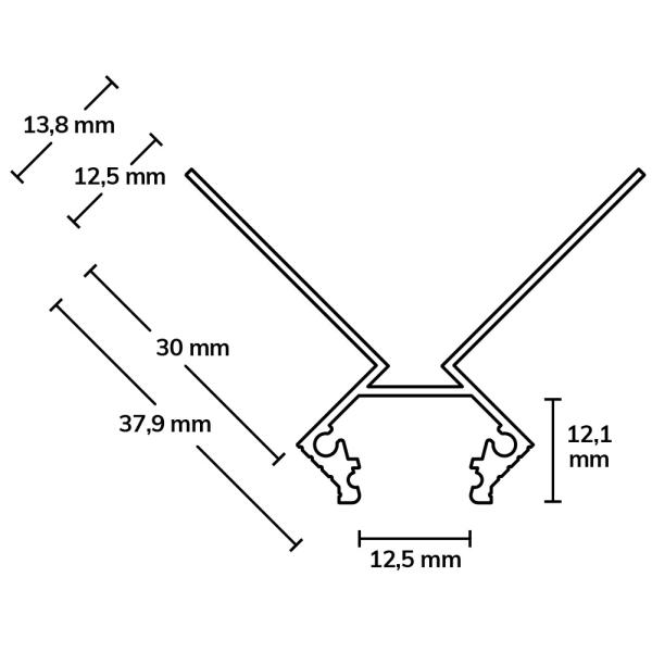 LED Trockenbauprofil Ausseneck, 300cm